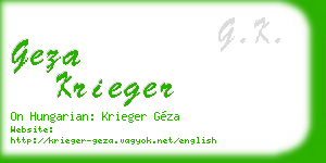 geza krieger business card